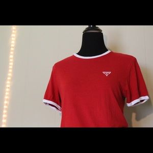 Red Guess brand Ringer Tee